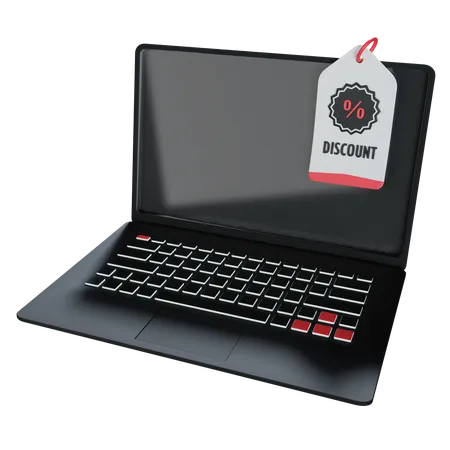 Laptop Discount  3D Illustration