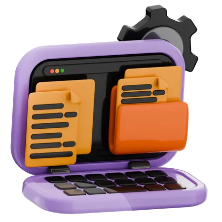 Laptop-Dokument  3D Icon