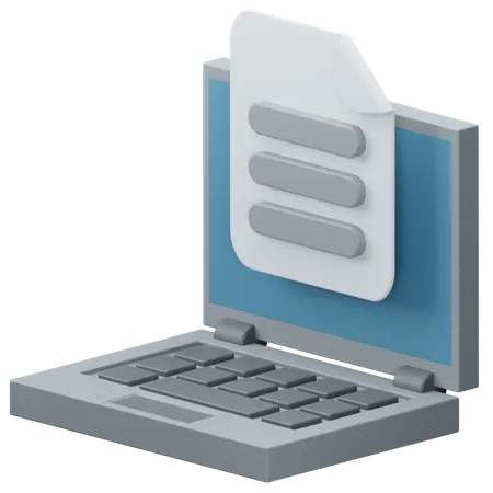 Laptop-Dokument  3D Icon