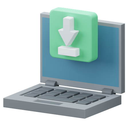 Laptop Download  3D Icon