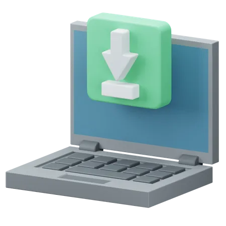 Laptop Download  3D Icon