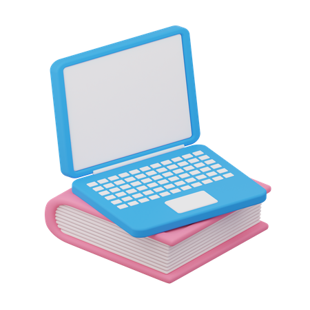 Laptop e livro  3D Icon