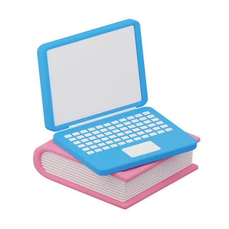 Laptop e livro  3D Icon