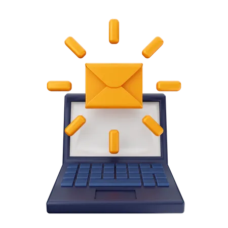 Laptop Email  3D Icon