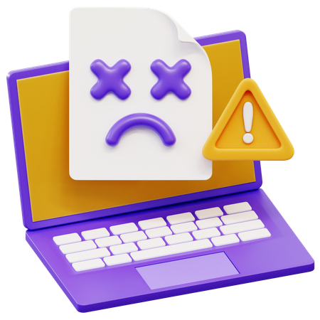 Laptop Error  3D Icon