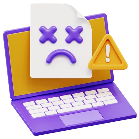 Laptop Error  3D Icon