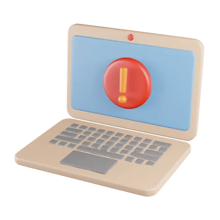 Laptop Exclamation Alert 3D Icon