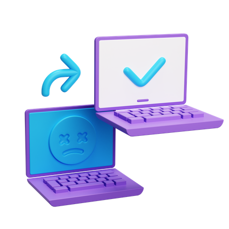 Laptop-Fehler überprüfen  3D Icon