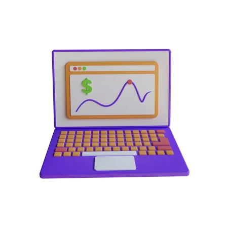 Laptop-Finanzen  3D Icon