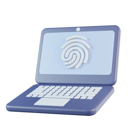 Laptop Fingerprint  3D Icon