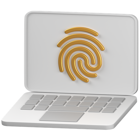 Laptop fingerprint  3D Icon