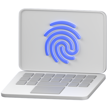 Laptop fingerprint  3D Icon