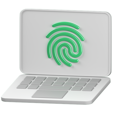 Laptop fingerprint  3D Icon