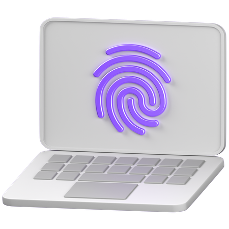 ノートパソコンの指紋  3D Icon