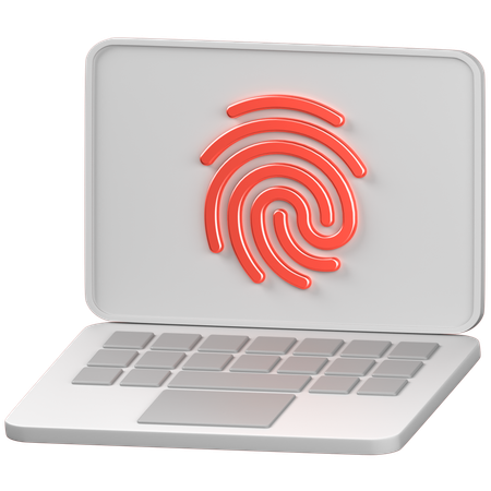 Laptop fingerprint  3D Icon