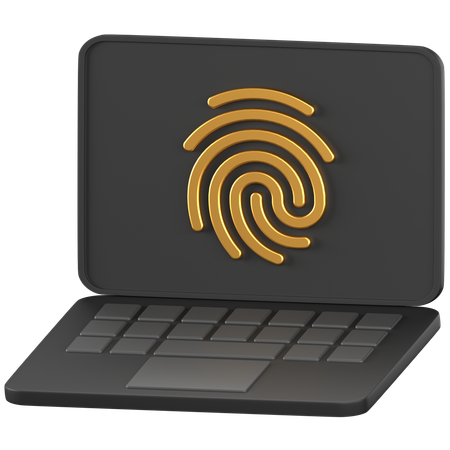 Laptop Fingerprint  3D Icon