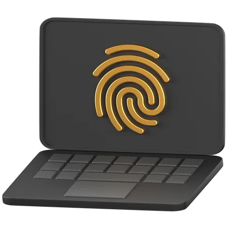 Laptop Fingerprint  3D Icon