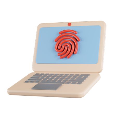 Laptop Fingerprint  3D Icon