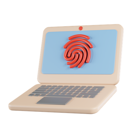 Laptop Fingerprint  3D Icon