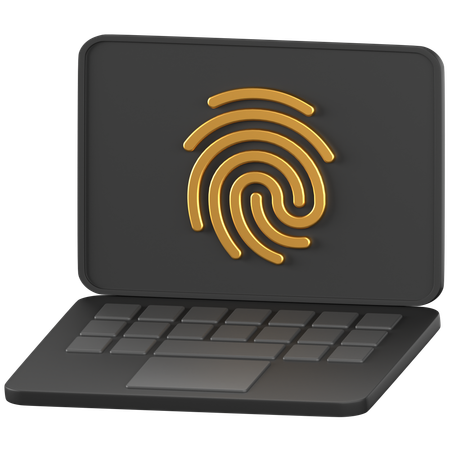 Laptop Fingerprint 3D Icon