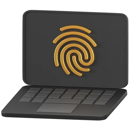 Laptop Fingerprint 3D Icon