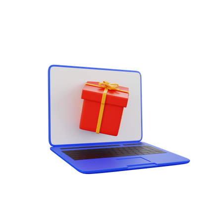 Laptop Gift 3D Illustration