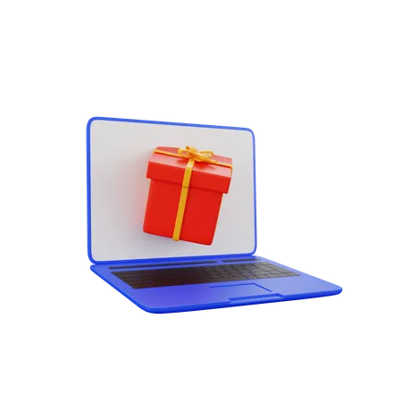 Laptop Gift  3D Illustration