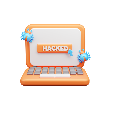 Laptop Hacking  3D Icon