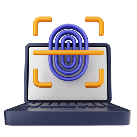 Laptop Internet Security  3D Icon