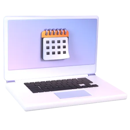 Laptop-Kalender  3D Icon