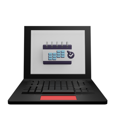 Laptop-Kalender  3D Icon