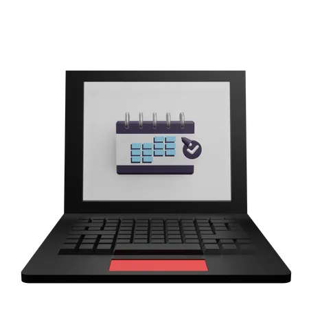 Laptop-Kalender  3D Icon