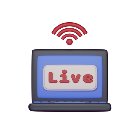 Laptop Live  3D Icon