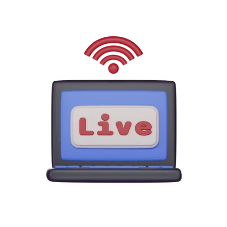 Laptop Live  3D Icon