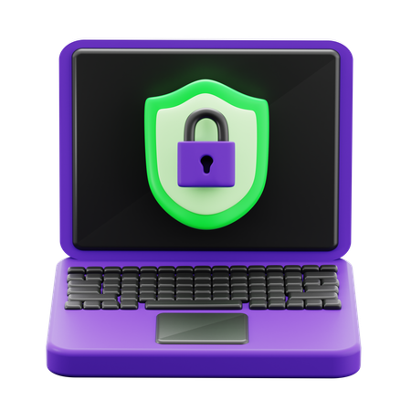 Laptop Lock  3D Icon