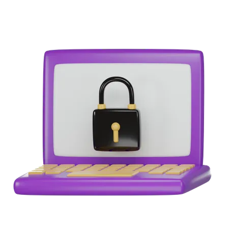 Laptop Lock  3D Icon