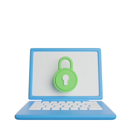 Laptop Lock  3D Icon