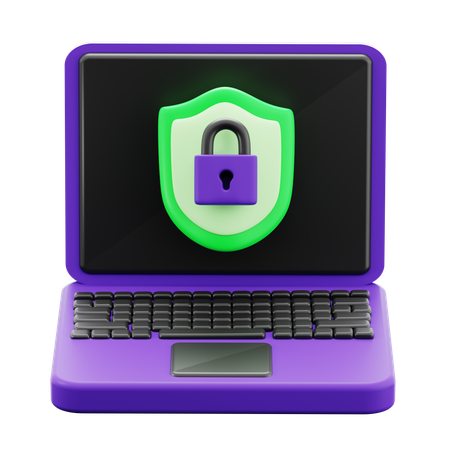 Laptop Lock  3D Icon