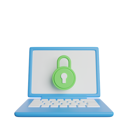 Laptop Lock 3D Icon