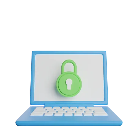 Lockscreen Laptop Security 3D Icon