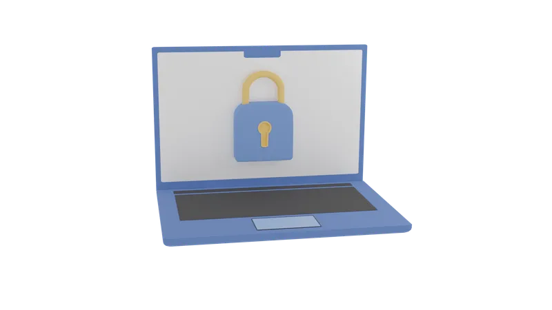 Laptop Locked  3D Icon