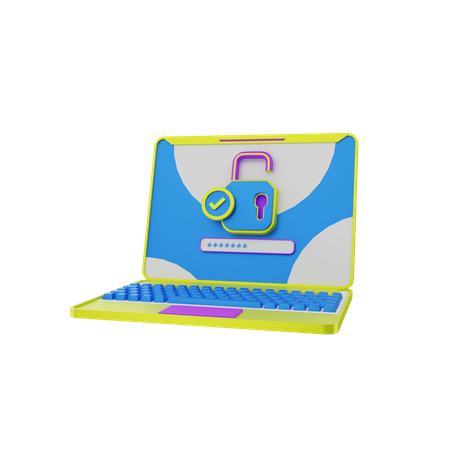 Laptop Login  3D Icon