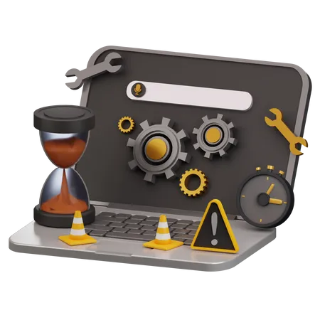 Laptop Maintenance  3D Icon