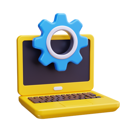 Laptop Maintenance  3D Icon