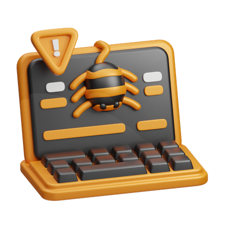 Laptop Malware  3D Icon