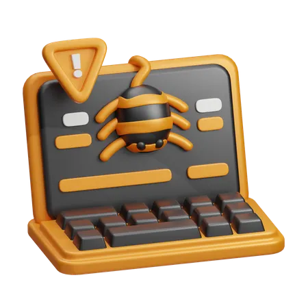 Laptop Malware  3D Icon