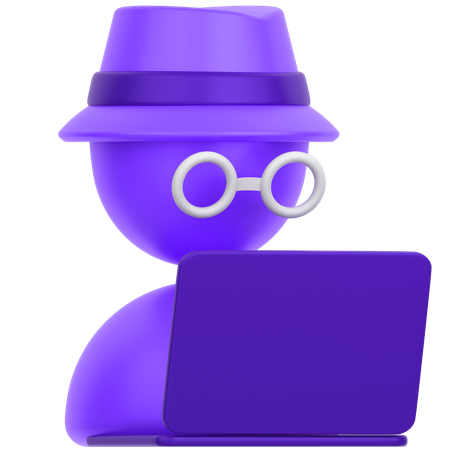 Laptop Man  3D Icon