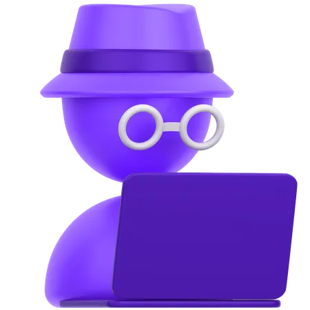 Laptop Man  3D Icon