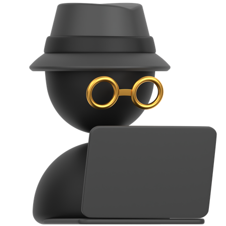 Laptop Man  3D Icon