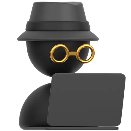 Laptop Man  3D Icon